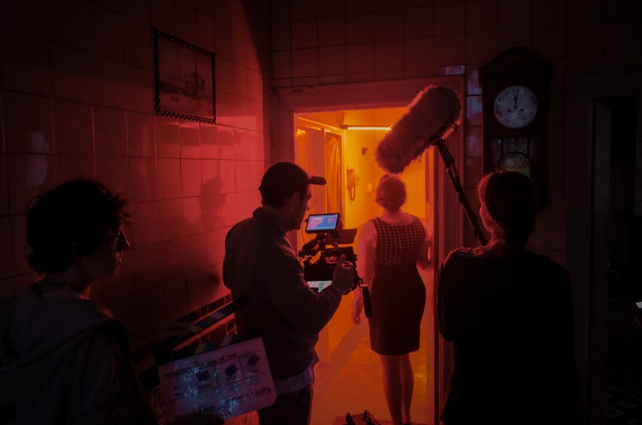 Behind-the-scenes still from a mini-documentary